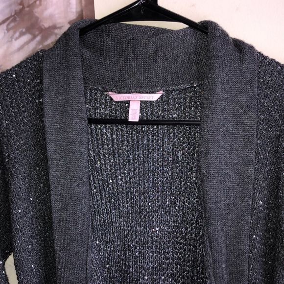 Victoria’s Secret Pavement Grey Sequined Cardigan/Robe - Picture 3 of 6